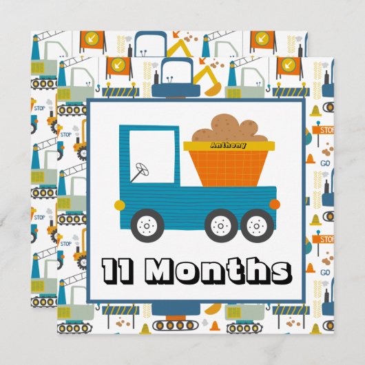 Personalisiert Name Monatlicher Meilenstein Marker Einladung (Vorne/Hinten)