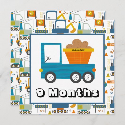 Personalisiert Name Monatlicher Meilenstein Marker Einladung (Vorne/Hinten)