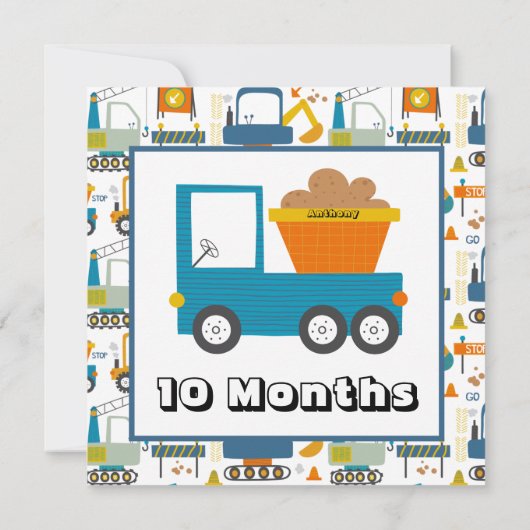 Personalisiert Name Monatlicher Meilenstein Marker Einladung (Rückseite)