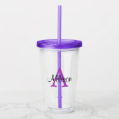 Personalisiert Name Monogram Acrylic Tumbler Acryltrinkbecher (Vorderseite)
