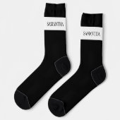 Personalisiert Name Monogram Basic Minimalistisch Socken (Linkes Detail)