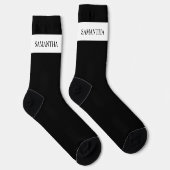 Personalisiert Name Monogram Basic Minimalistisch Socken (Rechts)