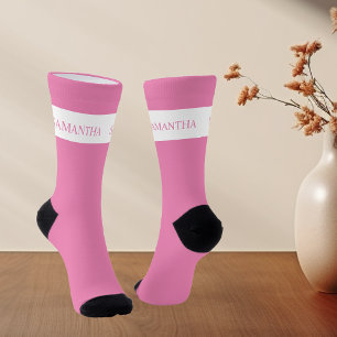Personalisiert Name Monogram Basic Minimalistisch Socken