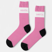 Personalisiert Name Monogram Basic Minimalistisch Socken (Linkes Detail)
