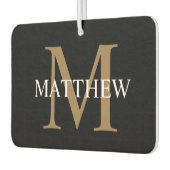 Personalisiert Name Monogram Black Autolufterfrischer (Links)