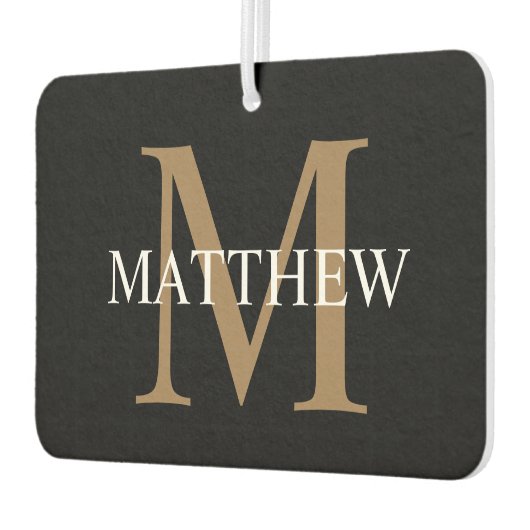 Personalisiert Name Monogram Black Autolufterfrischer (Links)