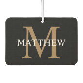 Personalisiert Name Monogram Black Autolufterfrischer (Vorderseite)