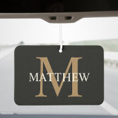 Personalisiert Name Monogram Black Autolufterfrischer