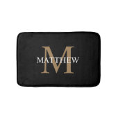 Personalisiert Name Monogram Black Badematte (Vorderseite)