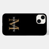 Personalisiert Name Monogram Black Case-Mate iPhone Hülle (Rückseite (Horizontal))