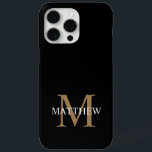 Personalisiert Name Monogram Black Case-Mate iPhone Hülle<br><div class="desc">Erstellen Sie mit Ihrem individuelle Name und Monogramm Ihre eigene personalisierte schwarze,  runde Telefonzelle.</div>