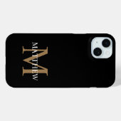 Personalisiert Name Monogram Black Case-Mate iPhone Hülle (Rückseite (Horizontal))