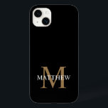 Personalisiert Name Monogram Black Case-Mate iPhone 14 Plus Hülle<br><div class="desc">Erstellen Sie mit Ihrem individuelle Name und Monogramm Ihre eigene personalisierte schwarze,  runde Telefonzelle.</div>