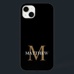 Personalisiert Name Monogram Black Case-Mate iPhone 14 Plus Hülle<br><div class="desc">Erstellen Sie mit Ihrem individuelle Name und Monogramm Ihre eigene personalisierte schwarze,  runde Telefonzelle.</div>