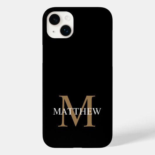 Personalisiert Name Monogram Black Case-Mate iPhone Hülle (Rückseite)