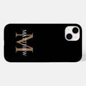 Personalisiert Name Monogram Black Case-Mate iPhone Hülle (Rückseite (Horizontal))