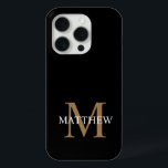 Personalisiert Name Monogram Black Case-Mate iPhone Hülle<br><div class="desc">Erstellen Sie mit Ihrem individuelle Name und Monogramm Ihre eigene personalisierte schwarze,  runde Telefonzelle.</div>