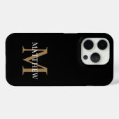 Personalisiert Name Monogram Black Case-Mate iPhone Hülle (Rückseite (Horizontal))