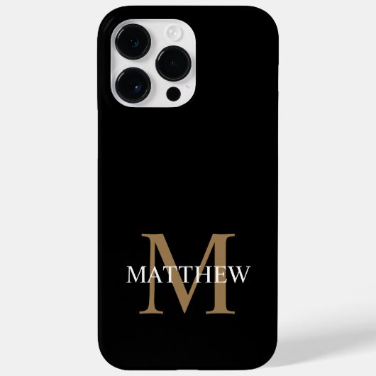 Personalisiert Name Monogram Black Case-Mate iPhone Hülle (Rückseite)