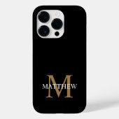 Personalisiert Name Monogram Black Case-Mate iPhone Hülle (Rückseite)