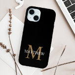 Personalisiert Name Monogram Black Case-Mate iPhone Hülle<br><div class="desc">Erstellen Sie mit Ihrem individuelle Name und Monogramm Ihre eigene personalisierte schwarze,  runde Telefonzelle.</div>