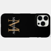 Personalisiert Name Monogram Black Case-Mate iPhone Hülle (Rückseite (Horizontal))
