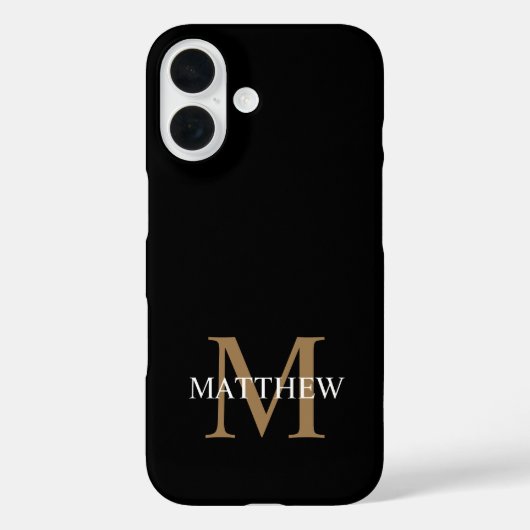 Personalisiert Name Monogram Black Case-Mate iPhone Hülle (Rückseite)