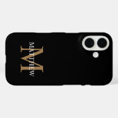 Personalisiert Name Monogram Black Case-Mate iPhone Hülle (Rückseite (Horizontal))