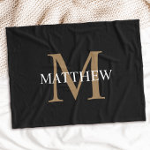 Personalisiert Name Monogram Black Fleecedecke