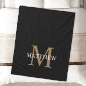 Personalisiert Name Monogram Black Fleecedecke