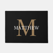 Personalisiert Name Monogram Black Fußmatte (Vorderseite)