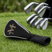Personalisiert Name Monogram Black Golf Headcover