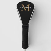 Personalisiert Name Monogram Black Golf Headcover (Vorderseite)