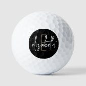 Personalisiert Name Monogram Black Golfball (Vorderseite)