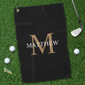 Personalisiert Name Monogram Black Golfhandtuch