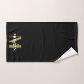 Personalisiert Name Monogram Black Handtuch (Handtuch)