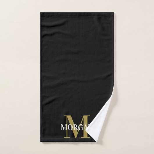 Personalisiert Name Monogram Black Handtuch (Handtuch)