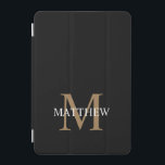 Personalisiert Name Monogram Black iPad Mini Hülle<br><div class="desc">Erstellen Sie mit Ihrem individuelle Name und Monogramm Ihr eigenes personalisiertes schwarzes,  rundes Pad-Gehäuse.</div>