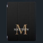 Personalisiert Name Monogram Black iPad Pro Hülle<br><div class="desc">Erstellen Sie mit Ihrem individuelle Name und Monogramm Ihr eigenes personalisiertes schwarzes,  rundes Pad-Gehäuse.</div>