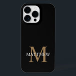 Personalisiert Name Monogram Black iPhone 14 Pro Max Hülle<br><div class="desc">Erstellen Sie mit Ihrem individuelle Name und Monogramm Ihre eigene personalisierte schwarze,  runde Telefonzelle.</div>