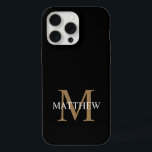 Personalisiert Name Monogram Black iPhone 15 Pro Max Hülle<br><div class="desc">Erstellen Sie mit Ihrem individuelle Name und Monogramm Ihre eigene personalisierte schwarze,  runde Telefonzelle.</div>