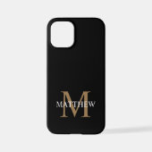 Personalisiert Name Monogram Black iPhone Hülle (Rückseite)