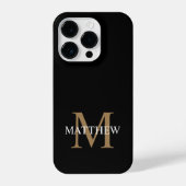 Personalisiert Name Monogram Black iPhone Hülle (Rückseite)