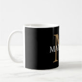Personalisiert Name Monogram Black Kaffeetasse (Links)