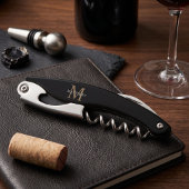 Personalisiert Name Monogram Black Kellnermesser