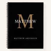Personalisiert Name Monogram Black Notizblock (Vorderseite)
