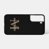 Personalisiert Name Monogram Black Samsung Galaxy Hülle (Rückseite (Horizontal))