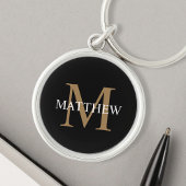 Personalisiert Name Monogram Black Schlüsselanhänger