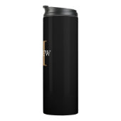 Personalisiert Name Monogram Black Thermosbecher (Nach rechts gedreht)