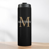 Personalisiert Name Monogram Black Thermosbecher